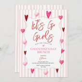 Let’s Go Girls Galentine’s Day Brunch Invitation 招待状 (正面/裏面)