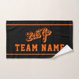 Let’s Go Personalized Team Rally Black and Orange ハンドタオル