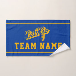 Let’s Go Personalized Team Rally Blue and Gold ハンドタオル