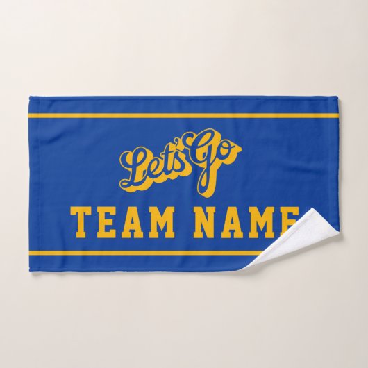 Let’s Go Personalized Team Rally Blue and Gold ハンドタオル (ハンドタオル)