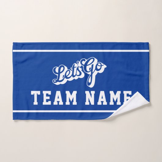 Let’s Go Personalized Team Rally Blue and White ハンドタオル (ハンドタオル)