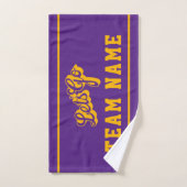 Let’s Go Personalized Team Rally Purple and Gold ハンドタオル (ハンドタオル)