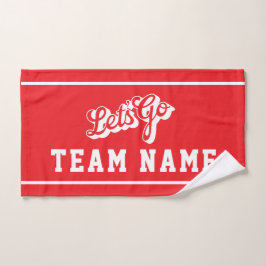 Let’s Go Personalized Team Red Blue and White ハンドタオル