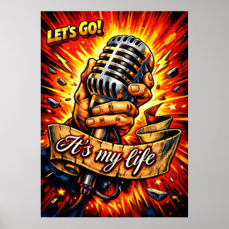 Let’s Go! Rock & Music Inspired Comic Book Artwork ポスター