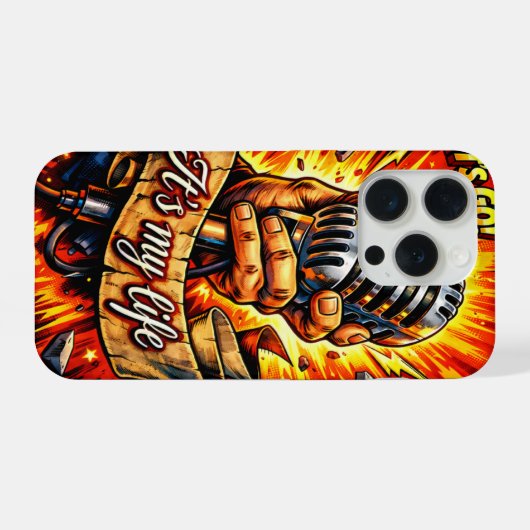 Let’s Go! Rock & Music Inspired Comic Book Artwork iPhoneケース (裏面横)