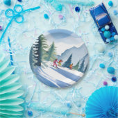 Let’s Go Skiing | Winter Watercolor ペーパープレート (パーティー)