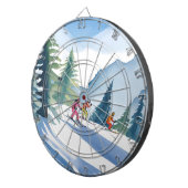 Let’s Go Skiing | Winter Watercolor Painting ダーツボード (正面右)