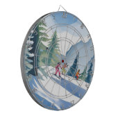 Let’s Go Skiing | Winter Watercolor Painting ダーツボード (正面左)