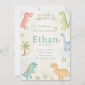 Let’s Have A Dino-Mite Time Invitation Editable 招待状 (正面)
