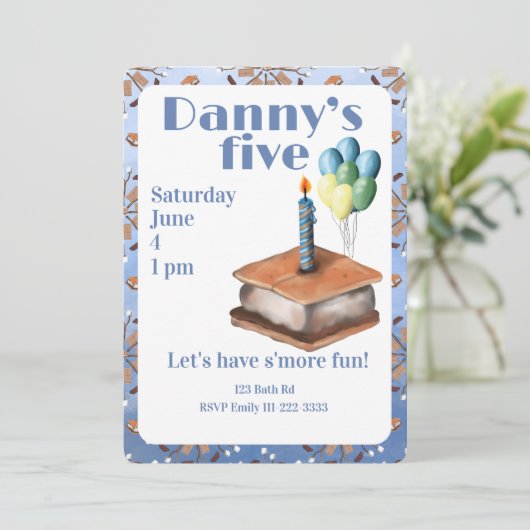 Let’s have s’more fun 5th Birthday Invitation 招待状 (スタンド正面)