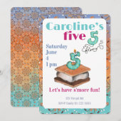 Let’s have s’more fun 5th Birthday Invitation 招待状 (正面/裏面)