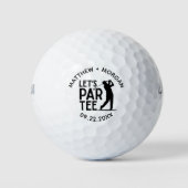 Let’s Par-Tee Custom Wedding Golf Theme ゴルフボール (正面)