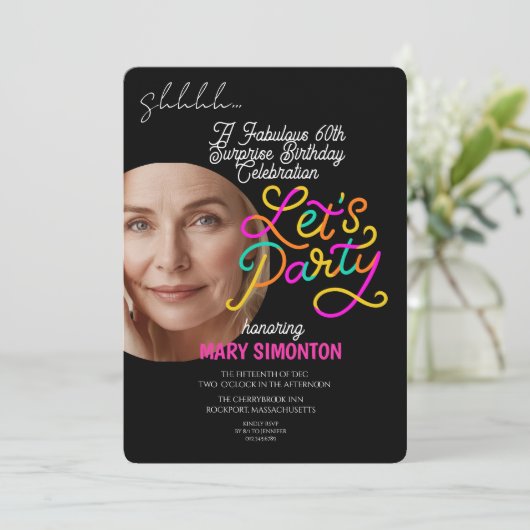 Let’s Party! A Fabulous 60th Surprise Celebration 招待状 (スタンド正面)