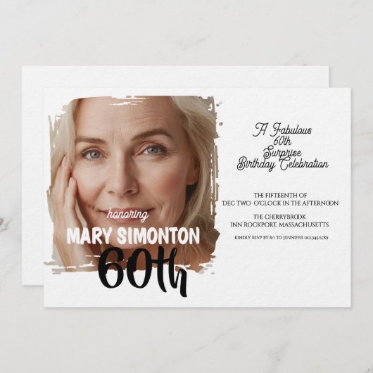 Let’s Party! A Fabulous 60th Surprise Celebration 招待状 (正面/裏面)