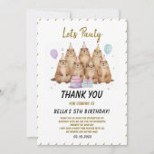 Let’s Party Groundhog 5th Birthday – Fun Kids サンキューカード (正面)