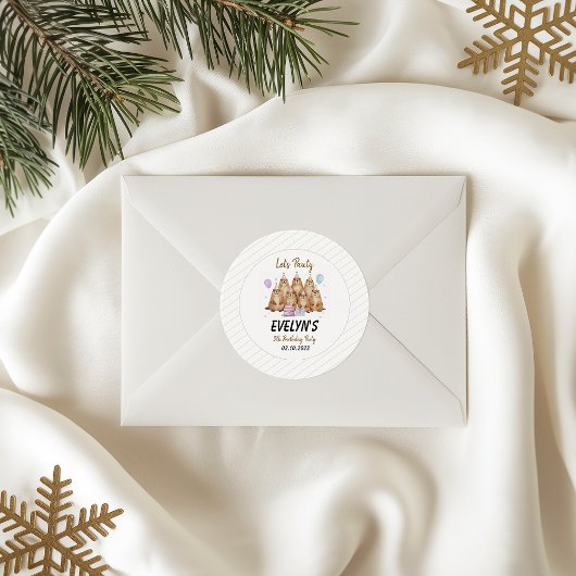 Let’s Party Groundhog 5th Birthday – Fun Kids ラウンドシール