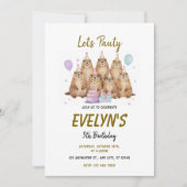 Let’s Party Groundhog 5th Birthday – Fun Kids  招待状 (正面)