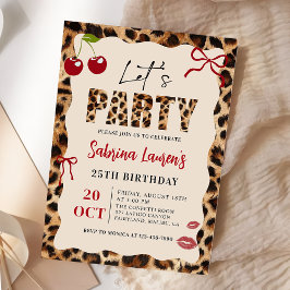 Let’s Party Leopard Cheetah Birthday Invitation 招待状
