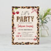 Let’s Party Leopard Cheetah Birthday Invitation 招待状 (スタンド正面)