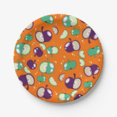 🍏 Let’s Party Started – Apple on orange ペーパープレート (正面)