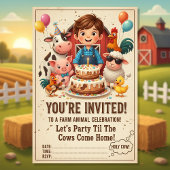 Let’s Party Til the Cows Come Home | Editable Farm 招待状