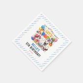 Let’s Pawty Cat 5th Birthday | Cute Kitty Birthday スタンダードカクテルナプキン (角)