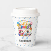 Let’s Pawty Cat 5th Birthday | Cute Kitty Birthday 紙コップ (正面)