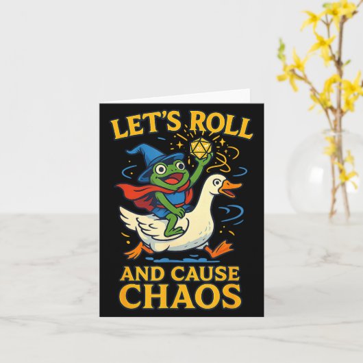 Let’s Roll And Cause Chaos Frog Wizard Goose Rpg A カード (黄色い花)