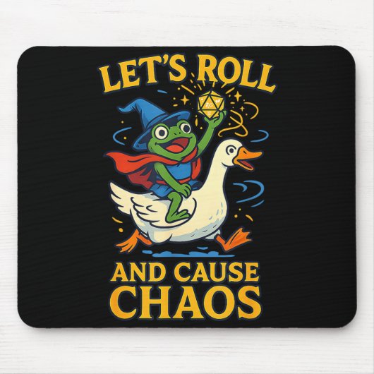 Let’s Roll And Cause Chaos Frog Wizard Goose Rpg A マウスパッド (正面)