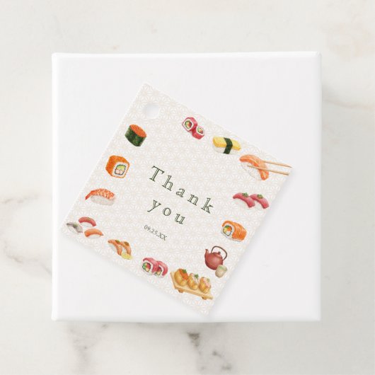 Let’s Roll into Fun! Sushi Birthday Party Invitati フェイバータグ (インサイチュ)