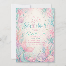 Let’s Shell-ebrate Mermaid Invitation Editable 招待状