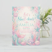 Let’s Shell-ebrate Mermaid Invitation Editable 招待状 (スタンド正面)