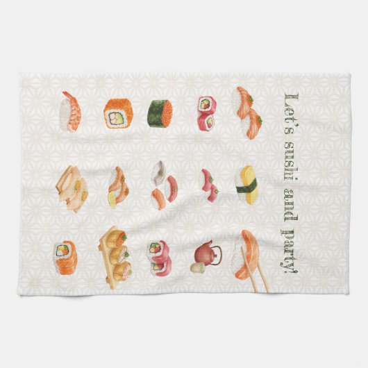 Let’s sushi and party! キッチンタオル (横)