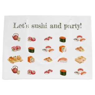 Let’s sushi and party! ラージペーパーバッグ