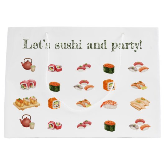 Let’s sushi and party! ラージペーパーバッグ (正面)