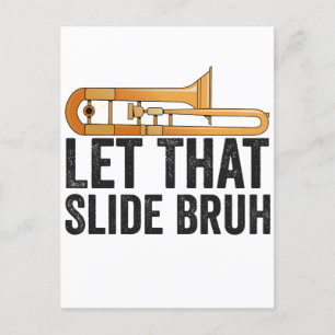 Let That Slide Bro 面白いトロンボーン奏者 ブラス ポストカード