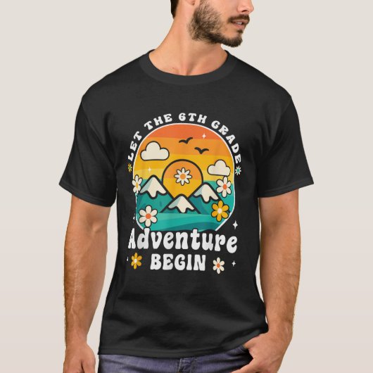 Let The 6th Grade Adventure Begin Retro First Day Tシャツ (正面)