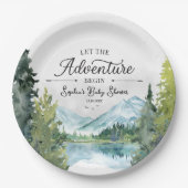 Let The Adventure Begin ベビーシャワーパーティー用紙皿 ペーパープレート (正面)