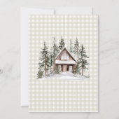  Let The Adventure Begin Arch Gingham Baby Shower 招待状 (裏面)