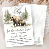 Let The Adventure Begin Baby Shower Boy Bear 招待状