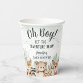 Let The Adventure Begin Baby Shower Boy Woodland 紙コップ (裏面)