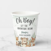 Let The Adventure Begin Baby Shower Boy Woodland 紙コップ (正面)