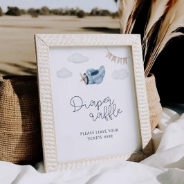 Let The Adventure Begin Baby Shower Diaper Raffle ポスター