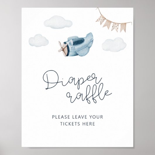 Let The Adventure Begin Baby Shower Diaper Raffle ポスター (正面)