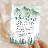 Let The Adventure Begin Baby Shower Green Mountain 招待状
