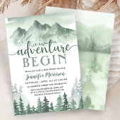 Let The Adventure Begin Baby Shower Green Mountain 招待状