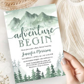 Let The Adventure Begin Baby Shower Green Mountain 招待状