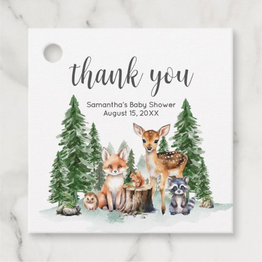 Let the Adventure Begin Baby Shower Square フェイバータグ (正面)