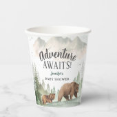 Let The Adventure Begin Baby Shower Woodland Paper 紙コップ (正面)