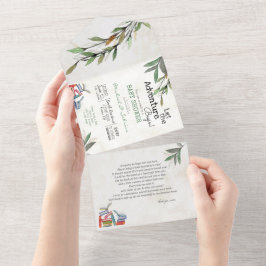 Let the Adventure Begin Book Request Baby Shower - オールインワン招待状